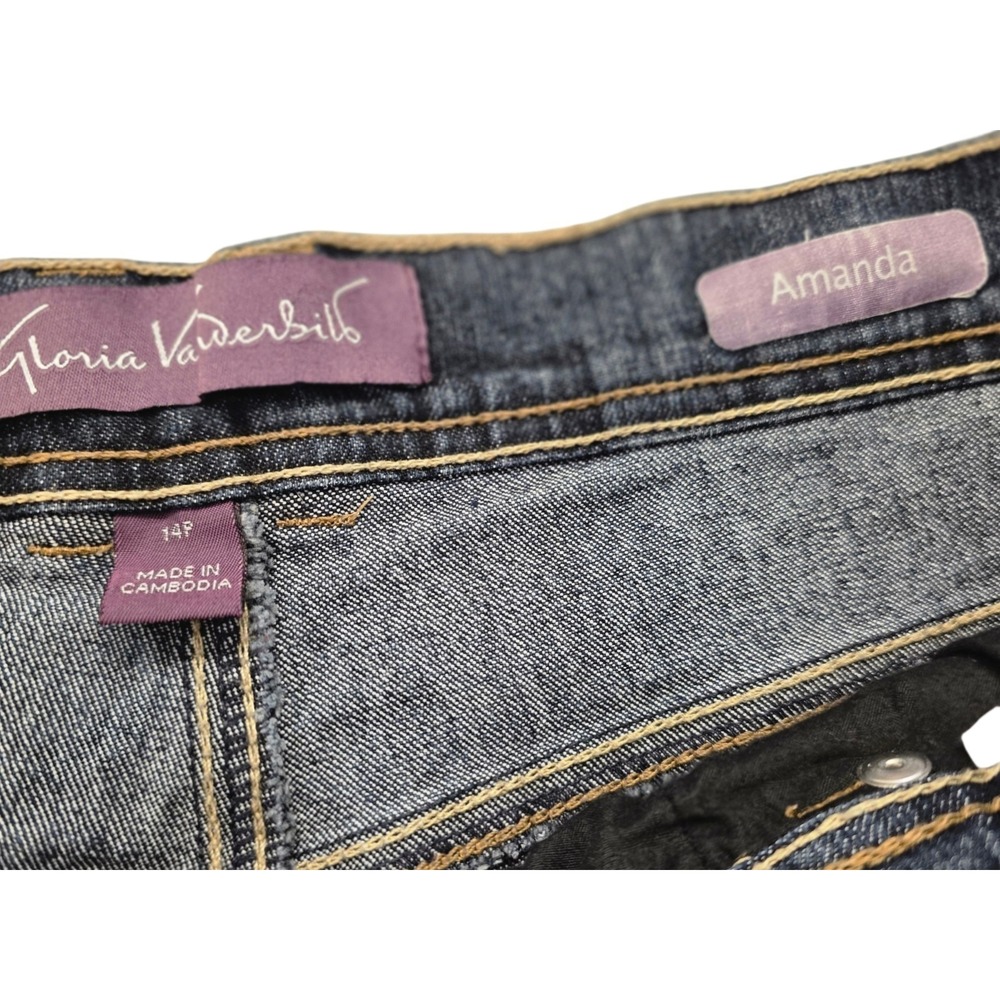Gloria Vanderbilt Amanda Jeans Ladies 14P Navy - Picture 3 of 4